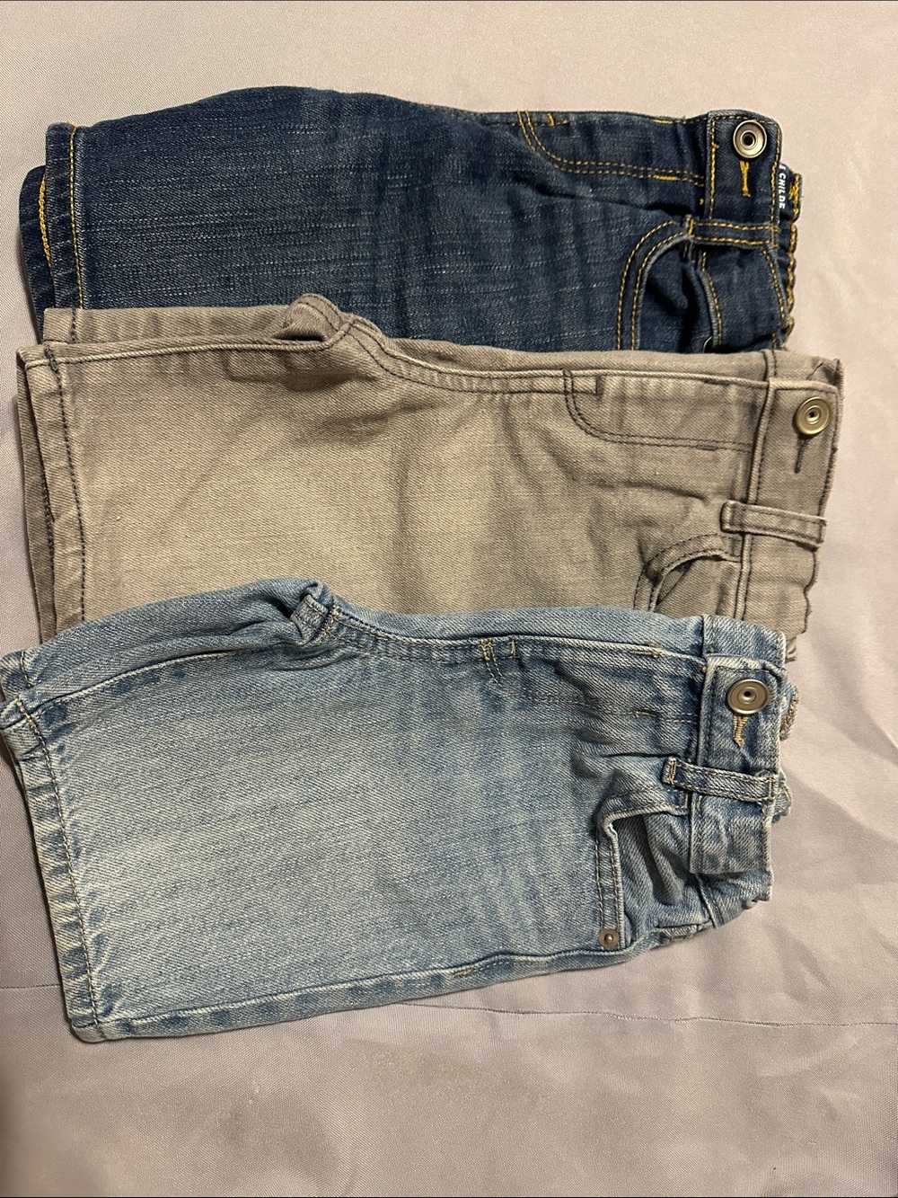 The Children's Place Denim Shorts Trio - Dark Blue, Gray, Light Blue